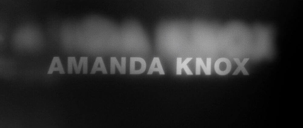 Intertitle or movie poster for Netflix documentary 'Amanda Knox'