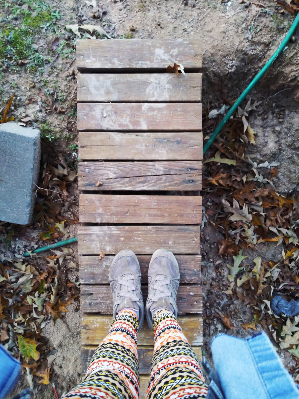 From where I stand on a small, DIY wooden bridge