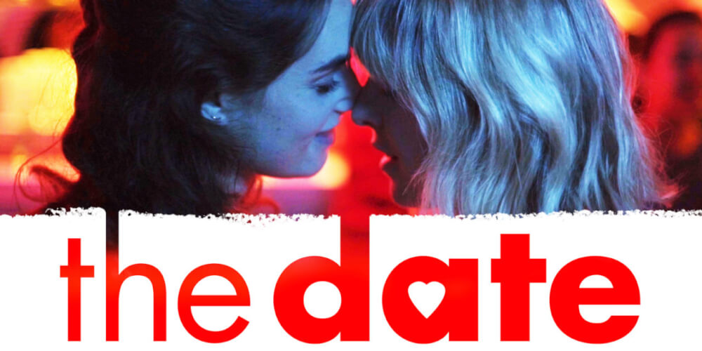 "The Date" short landscape film poster, ft. two women kissing